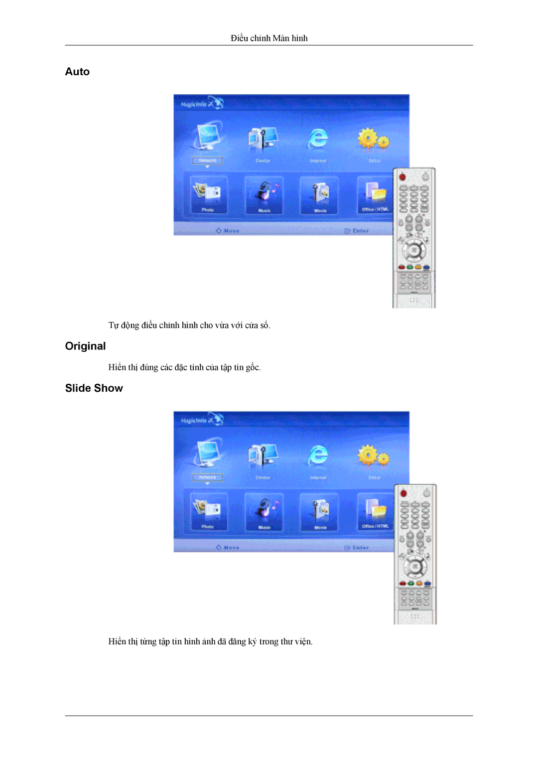 Samsung LH46MSTLBB/XY, LH40MSTLBM/XV manual Auto, Original, Slide Show 