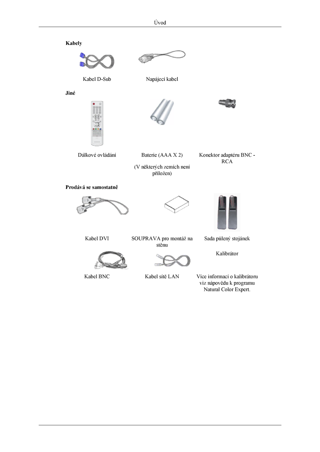 Samsung LH40MSTLBM/EN, LH46MSTLBM/EN, LH46MSTLBB/EN, LH40MSTLBB/EN, LH40MSPLBM/EN manual Kabely 