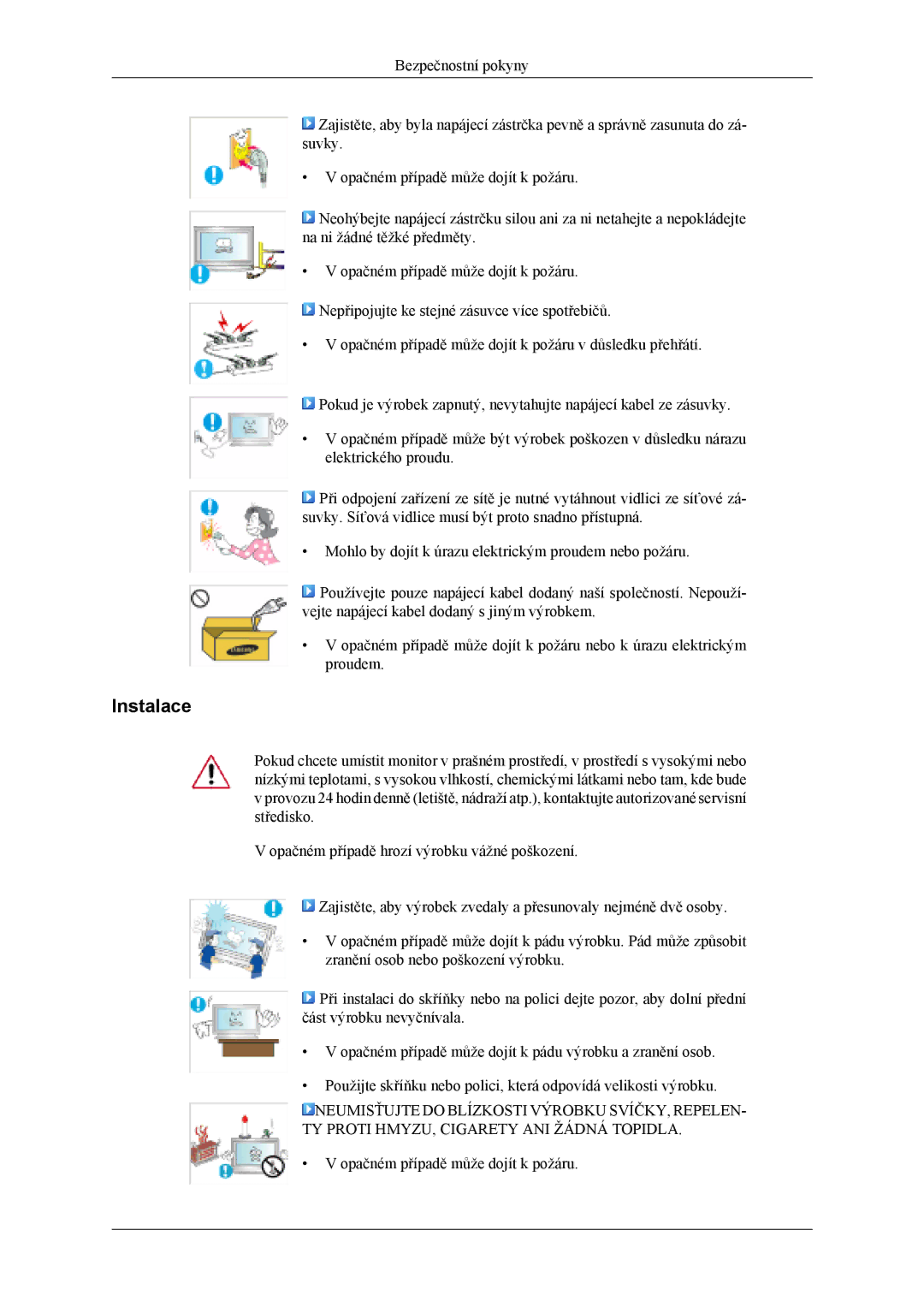 Samsung LH40MSTLBB/EN, LH46MSTLBM/EN, LH40MSTLBM/EN, LH46MSTLBB/EN, LH40MSPLBM/EN manual Instalace 