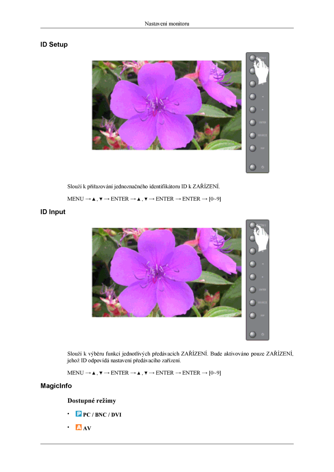 Samsung LH46MSTLBM/EN, LH40MSTLBM/EN, LH46MSTLBB/EN, LH40MSTLBB/EN, LH40MSPLBM/EN manual ID Setup, ID Input 