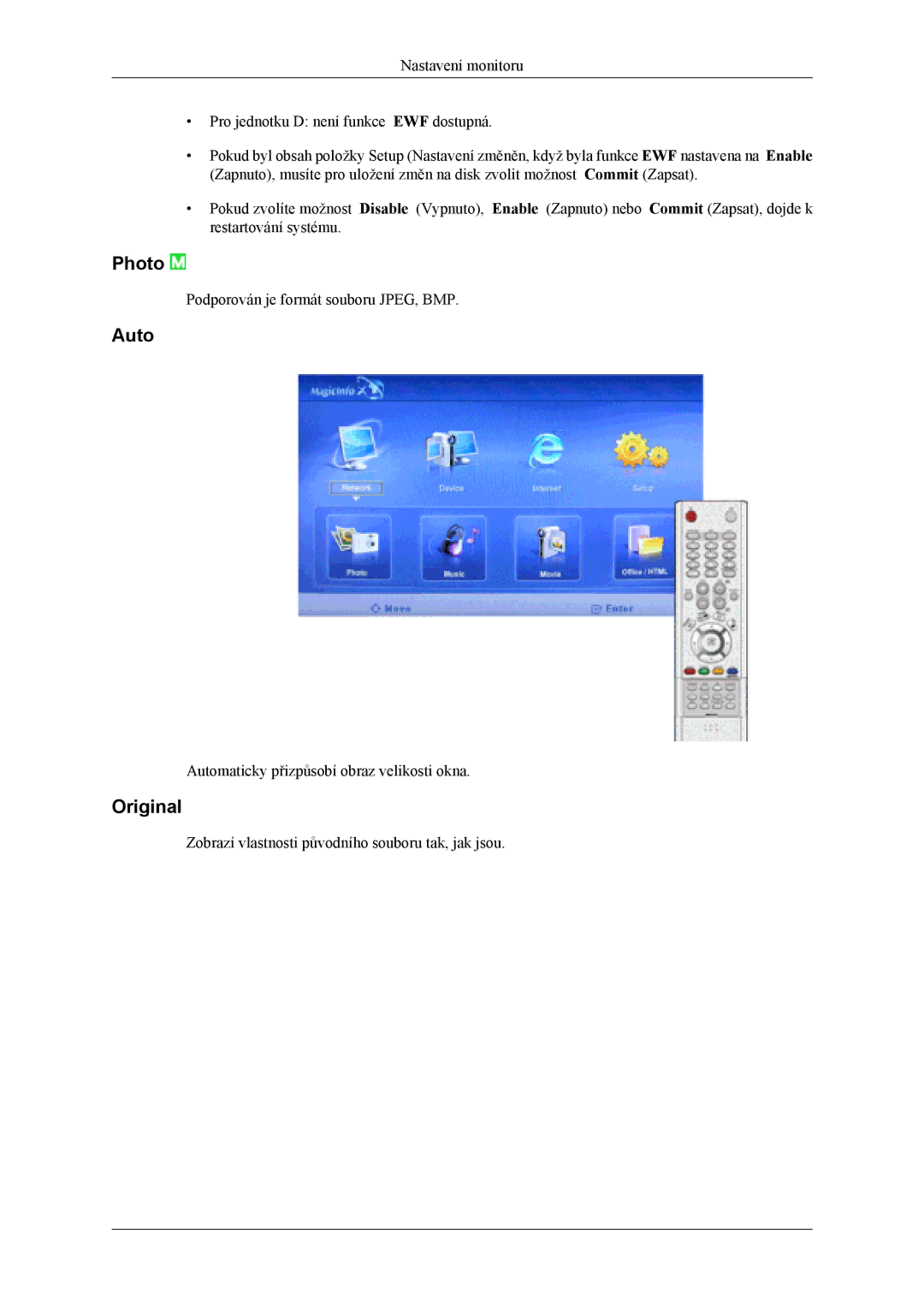 Samsung LH46MSTLBB/EN, LH46MSTLBM/EN, LH40MSTLBM/EN, LH40MSTLBB/EN, LH40MSPLBM/EN manual Photo, Auto, Original 