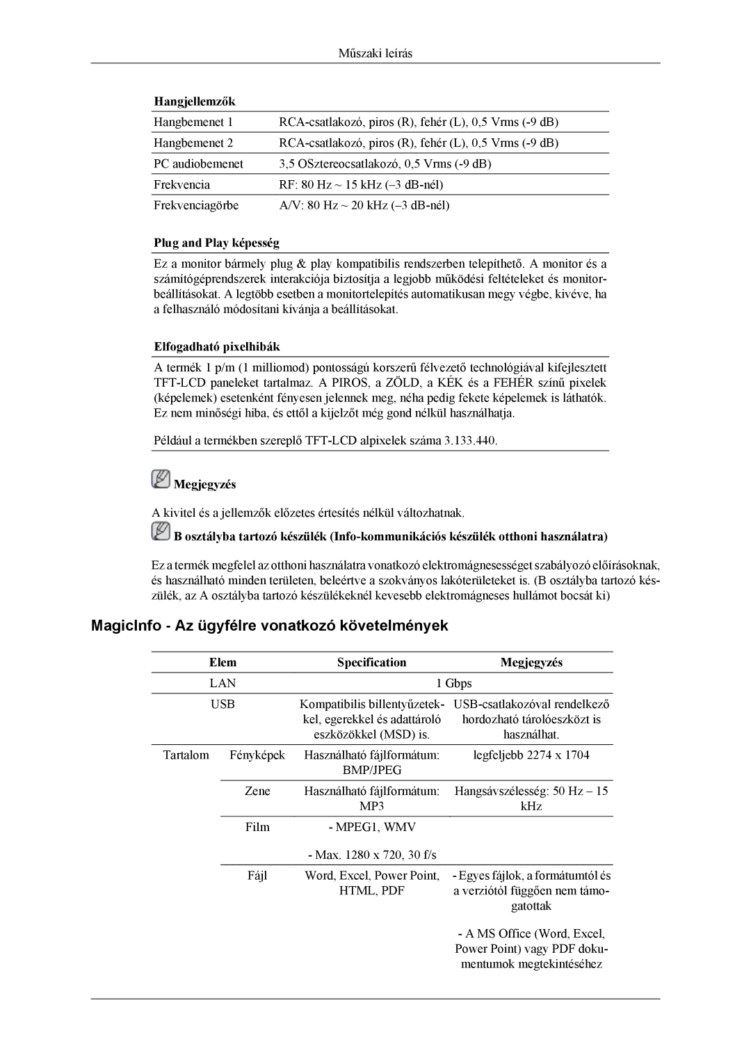 Samsung LH46MSTLBB/EN, LH46MSTLBM/EN, LH40MSTLBM/EN, LH40MSTLBB/EN, LH40MSPLBM/EN manual KHz 