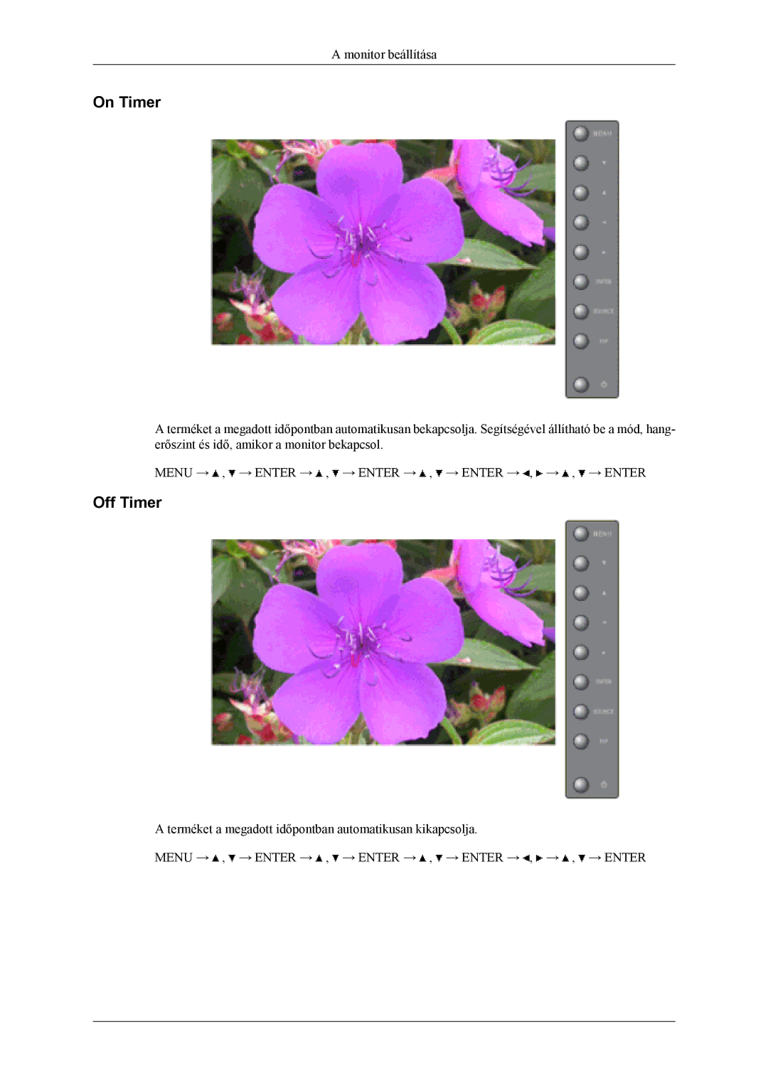 Samsung LH40MSTLBM/EN, LH46MSTLBM/EN, LH46MSTLBB/EN, LH40MSTLBB/EN, LH40MSPLBM/EN manual On Timer, Off Timer 