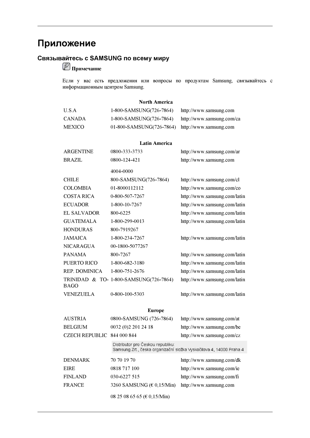 Samsung LH46MSTLBM/EN, LH40MSTLBM/EN manual Связывайтесь с Samsung по всему миру, North America, Latin America, Europe 