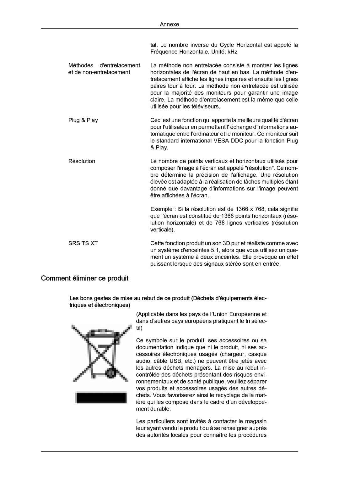 Samsung LH46MVULBB/EN, LH46MVTLBN/EN, LH46MVQLBB/EN, LH46MVPLBB/EN, LH46MVTLBB/EN manual Comment éliminer ce produit 