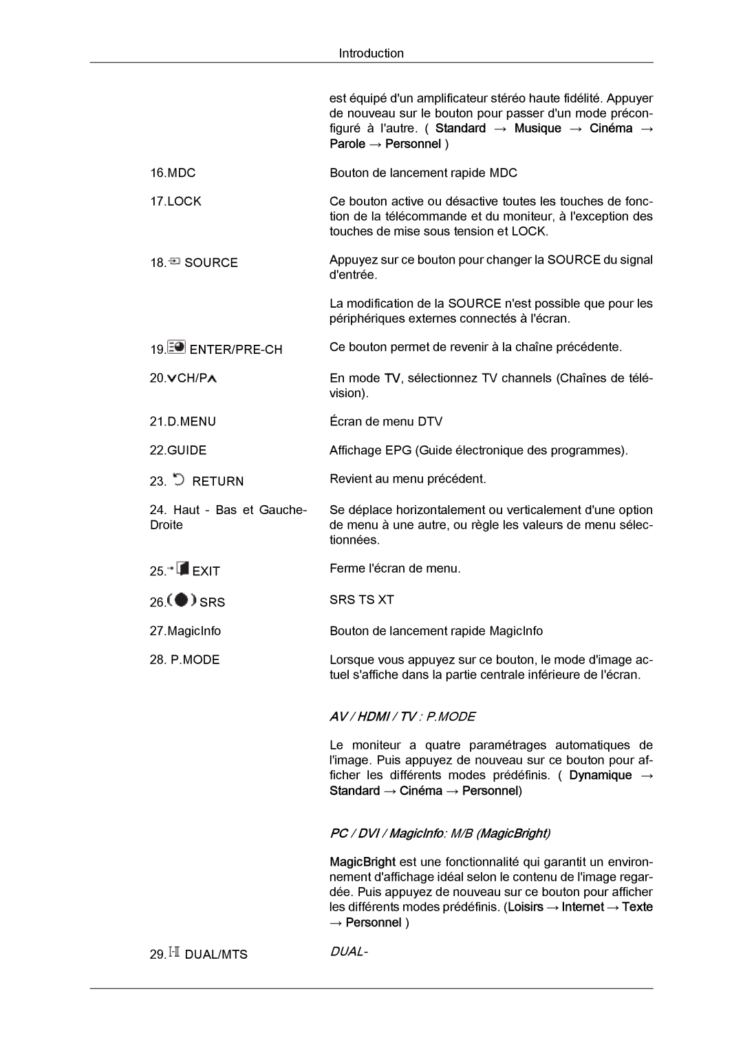 Samsung LH46MVPLBB/EN, LH46MVTLBN/EN, LH46MVQLBB/EN, LH46MVULBB/EN manual Parole → Personnel, Standard → Cinéma → Personnel 