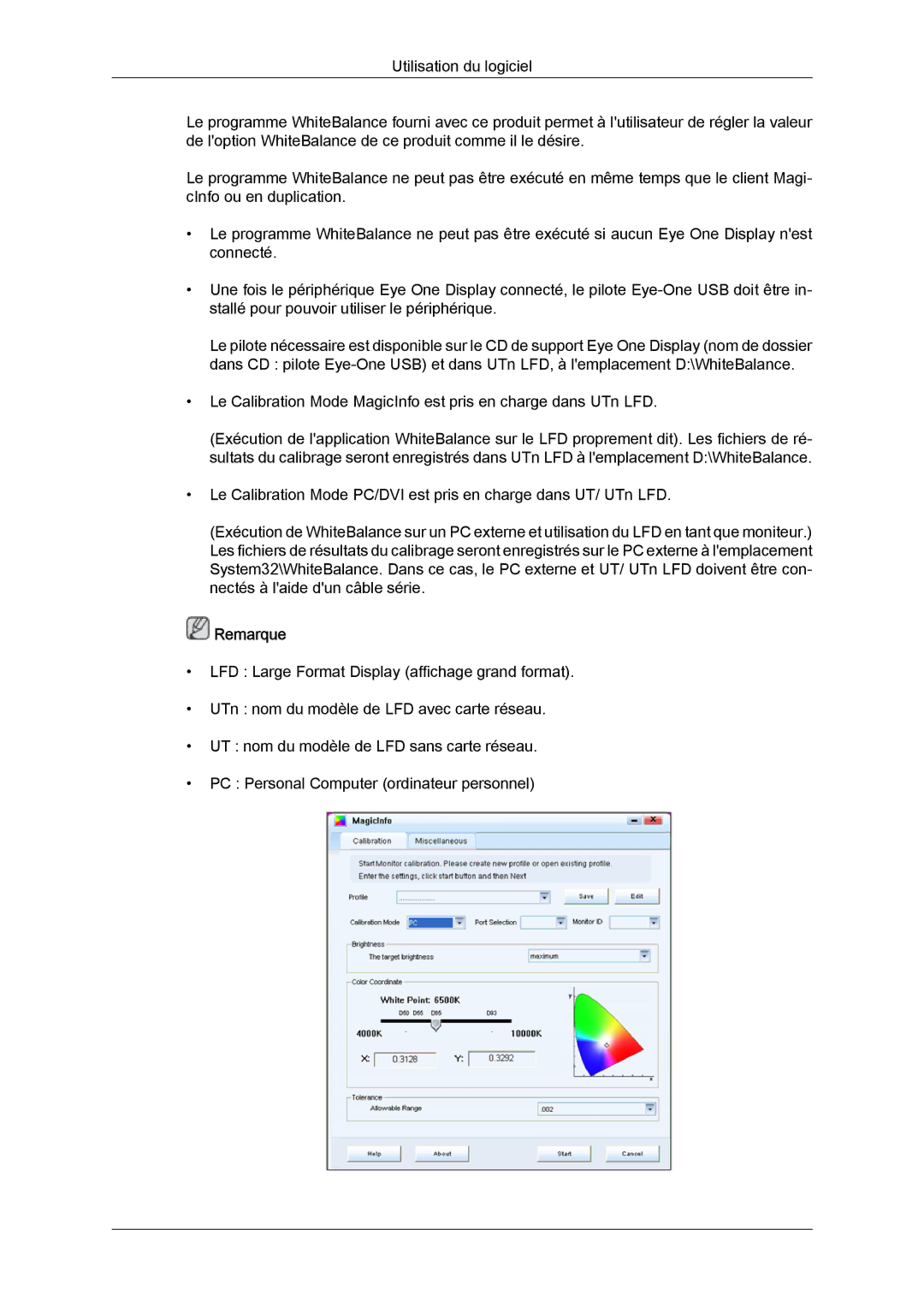 Samsung LH46MVPLBB/EN, LH46MVTLBN/EN, LH46MVQLBB/EN, LH46MVULBB/EN, LH46MVTLBB/EN manual Remarque 