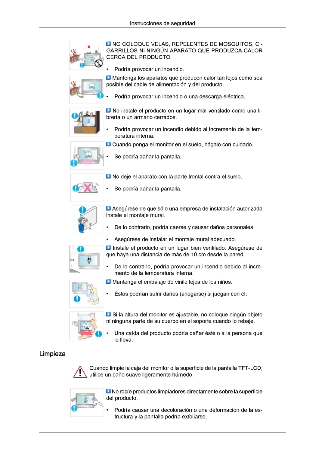 Samsung LH46MVTLBB/EN, LH46MVTLBN/EN, LH46MVQLBB/EN, LH46MVULBB/EN, LH46MVPLBB/EN manual Limpieza 