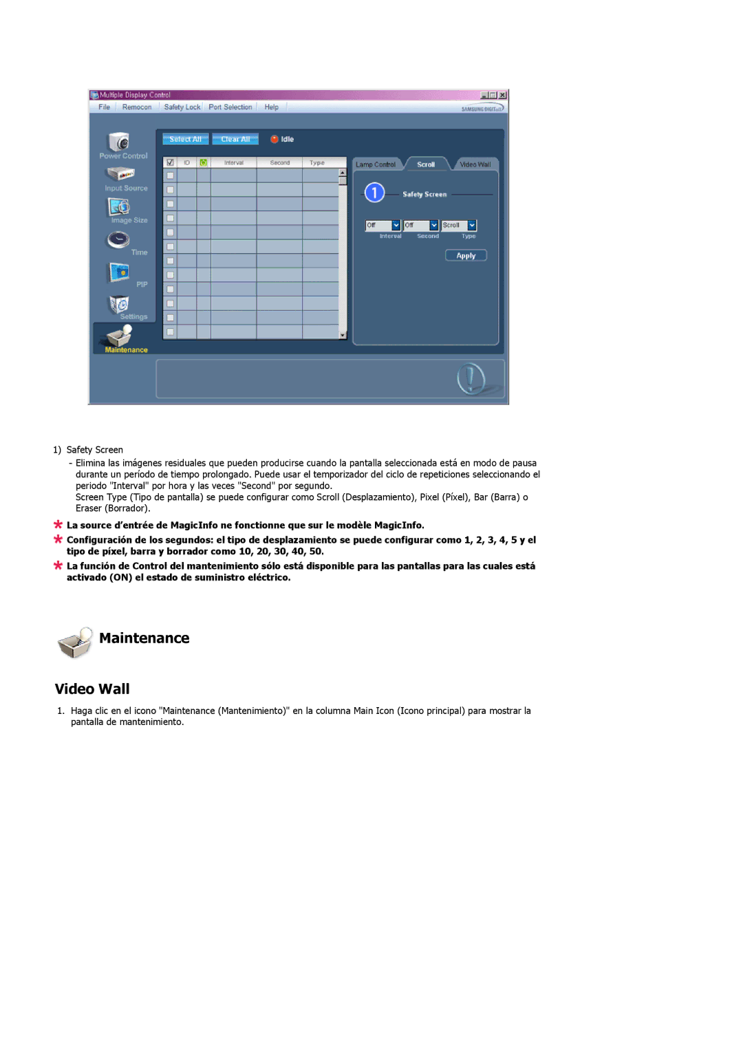 Samsung LH46MVULBB/EN, LH46MVTLBN/EN, LH46MVQLBB/EN, LH46MVPLBB/EN, LH46MVTLBB/EN manual Maintenance Video Wall 