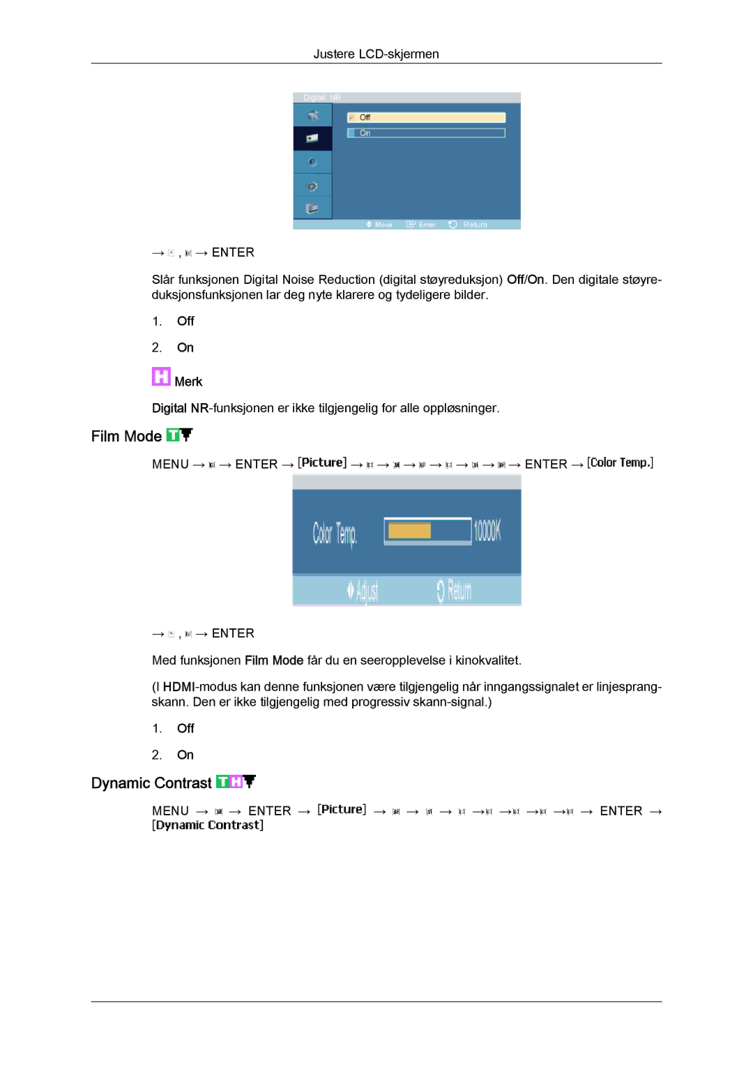 Samsung LH46MVULBB/EN, LH46MVTLBN/EN, LH46MVQLBB/EN, LH46MVPLBB/EN, LH46MVTLBB/EN manual Film Mode, Off Merk 