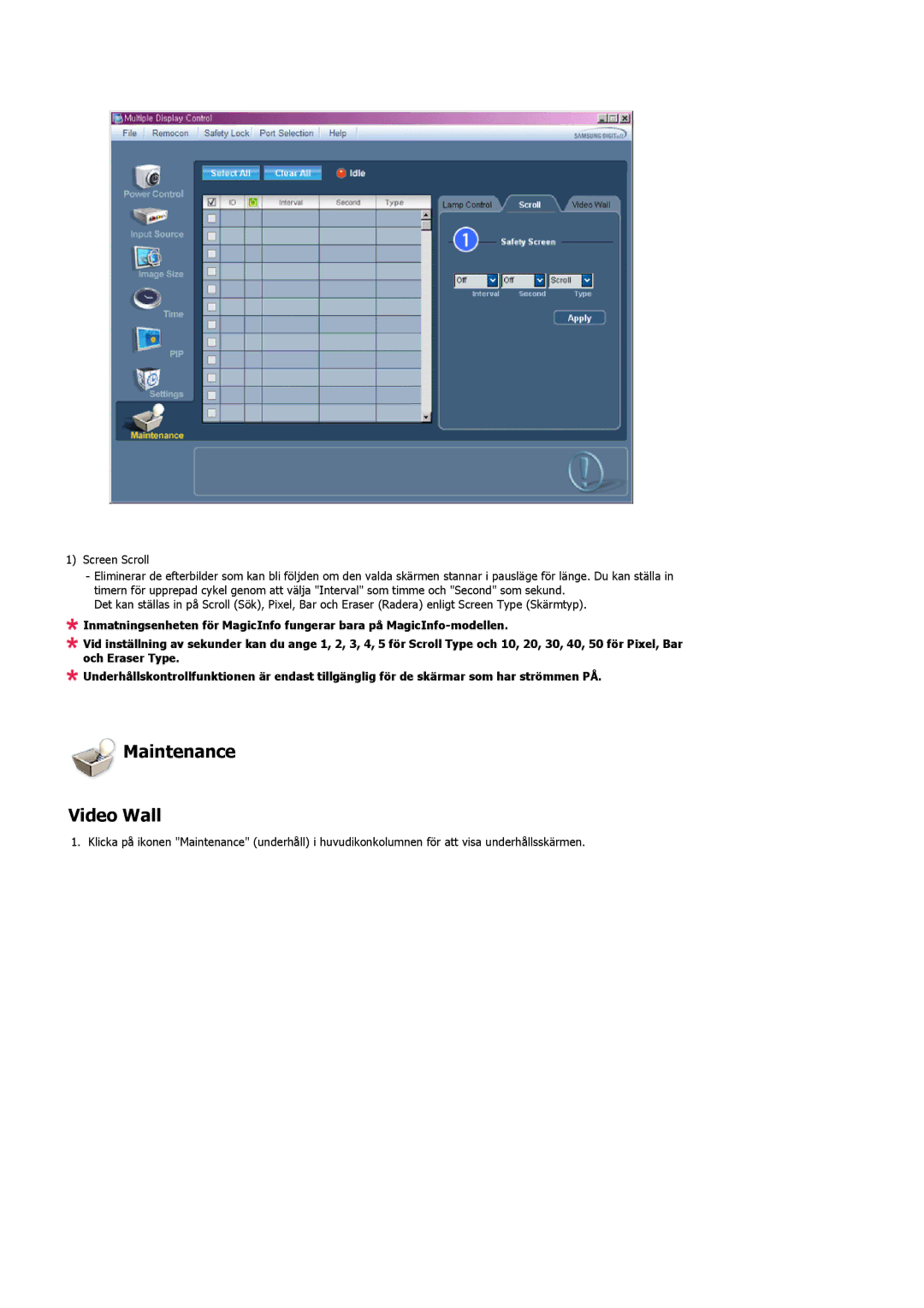 Samsung LH46MVQLBB/EN, LH46MVTLBN/EN, LH46MVULBB/EN, LH46MVPLBB/EN, LH46MVTLBB/EN manual Maintenance Video Wall 