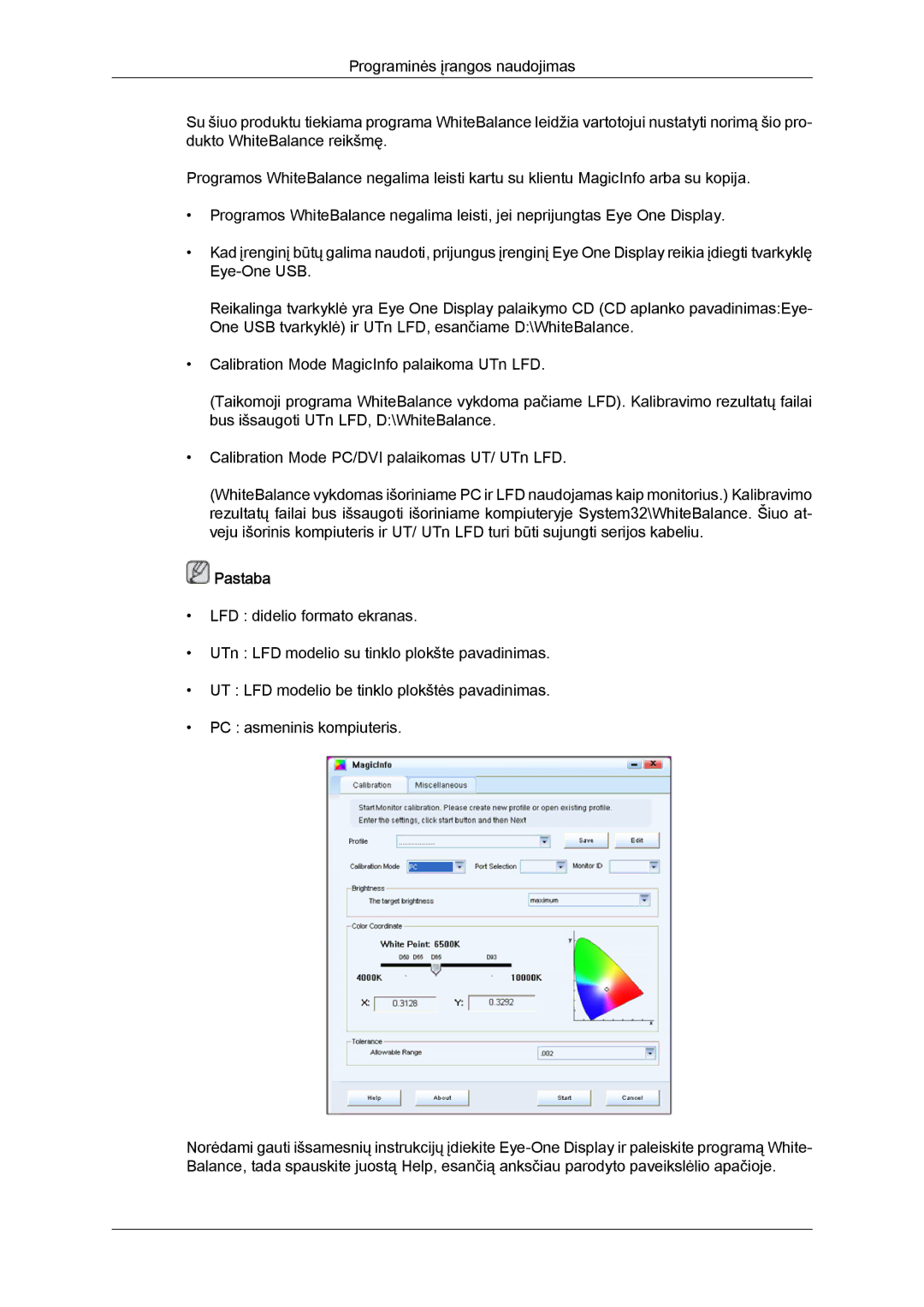 Samsung LH46MVTLBN/EN manual Pastaba 