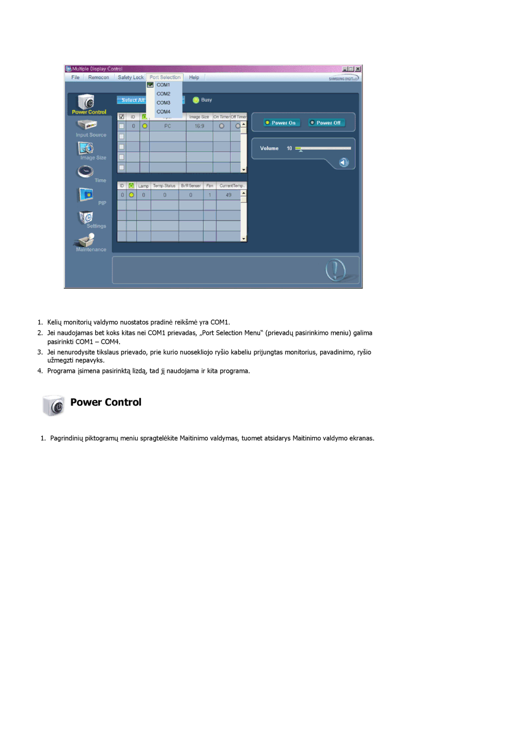 Samsung LH46MVTLBN/EN manual Power Control 