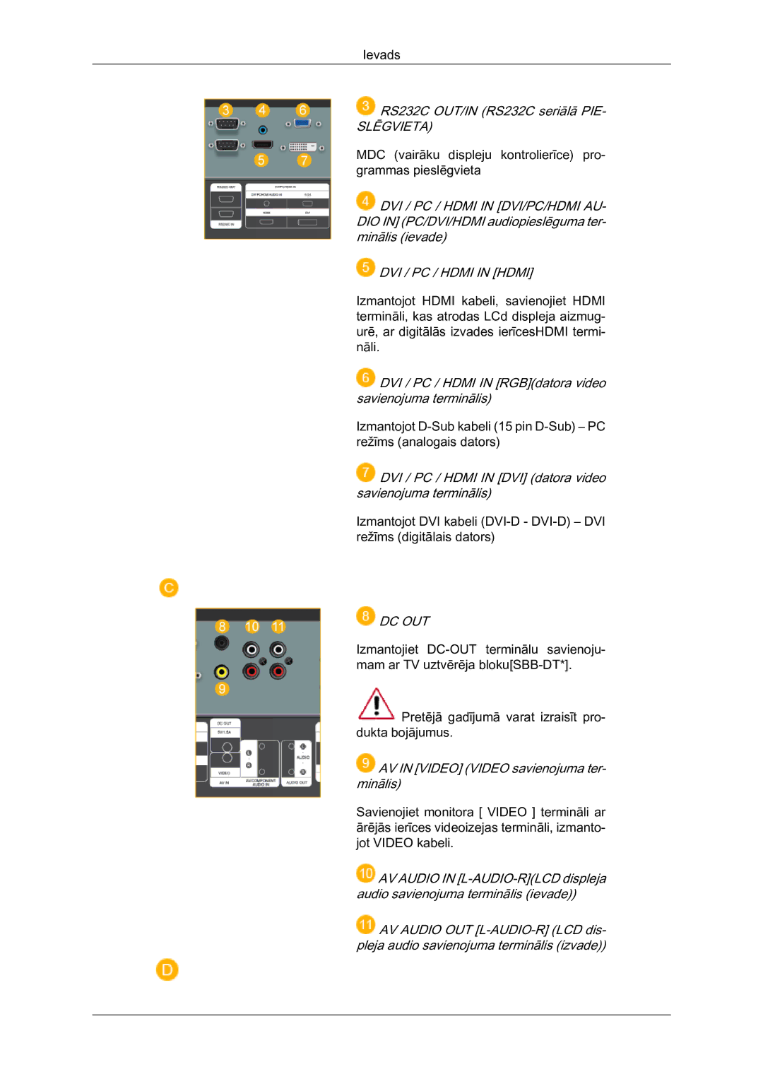 Samsung LH46MVTLBN/EN manual Slēgvieta 