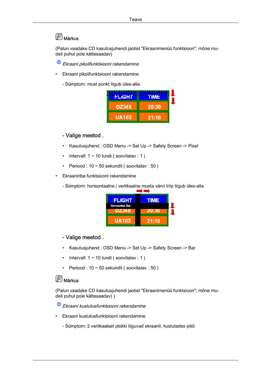 Samsung LH46MVTLBN/EN manual Ekraani pikslifunktsiooni rakendamine 