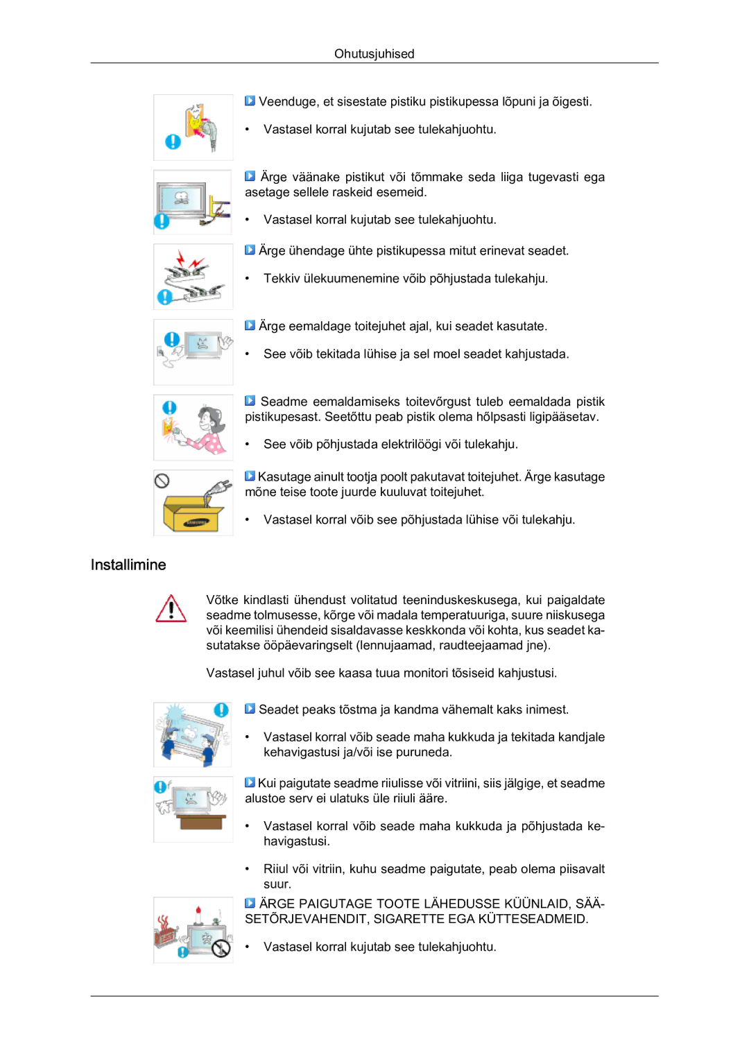 Samsung LH46MVTLBN/EN manual Installimine 