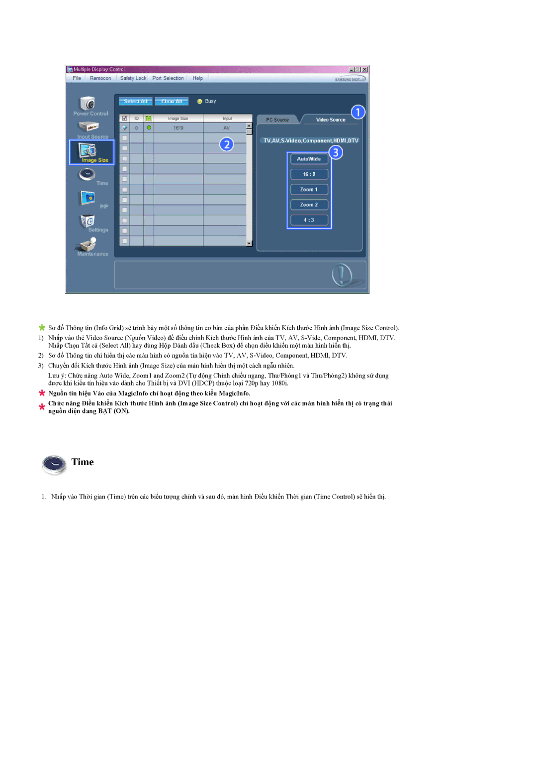 Samsung LH46MVTLBB/XY, LH46MVTLBN/XY, LH460UTN-UD manual Time 