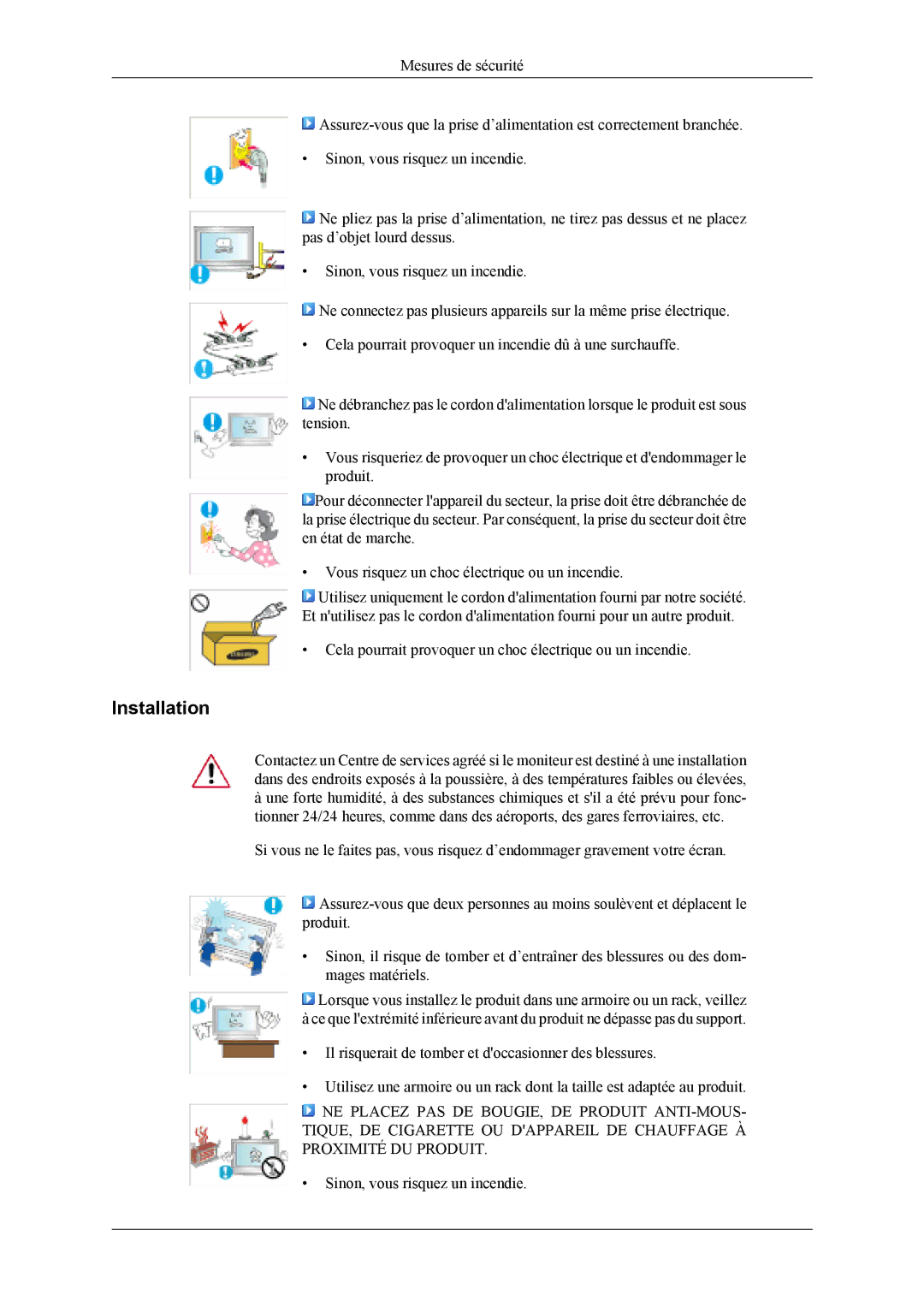 Samsung LH46MSTLBB/EN, LH46MWTLBN/EN, LH46MSTLBM/EN, LH40MSTLBM/EN, LH40MSTLBB/EN, LH40MSPLBM/EN manual Installation 