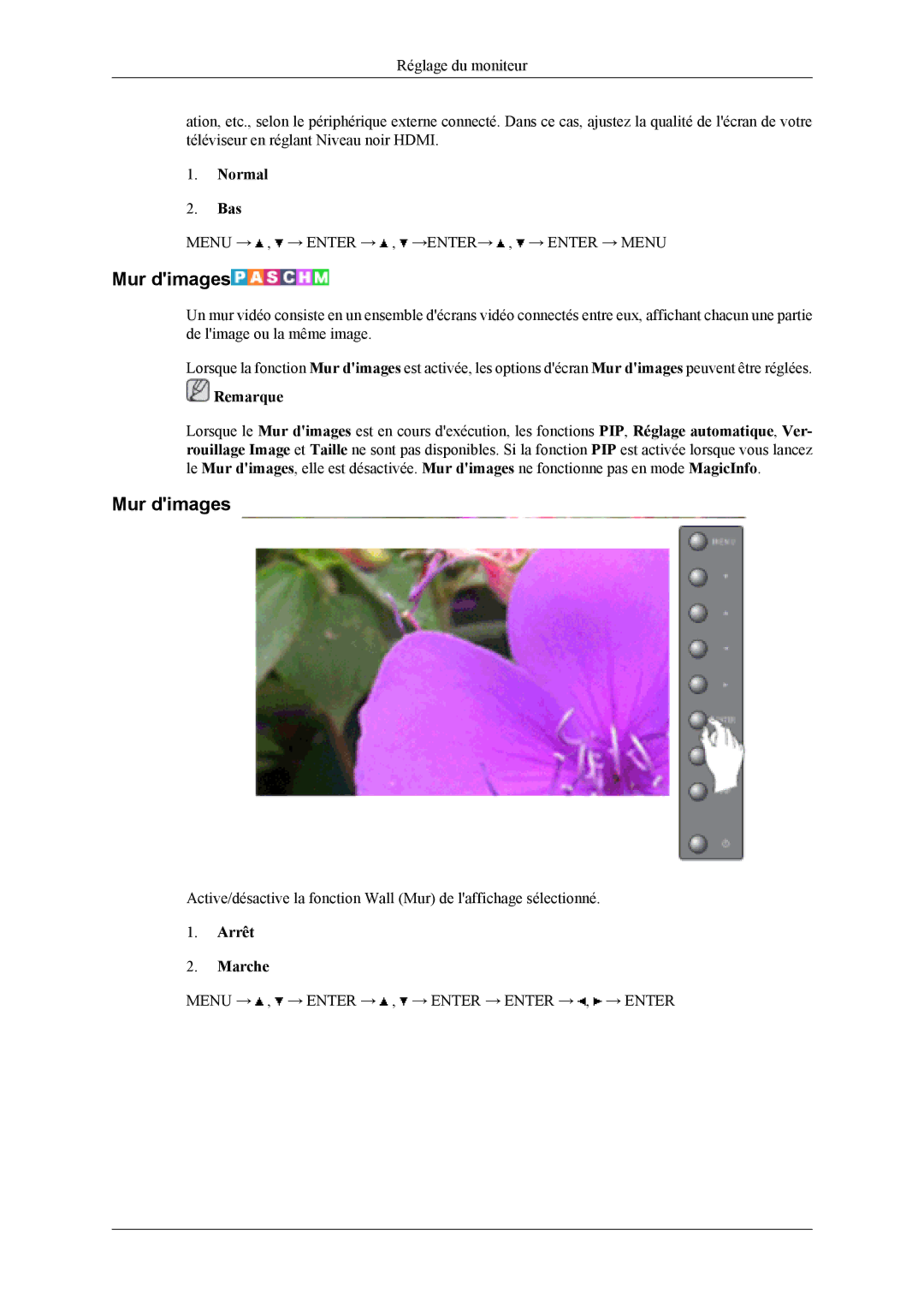 Samsung LH40MSTLBM/EN, LH46MWTLBN/EN, LH46MSTLBM/EN, LH46MSTLBB/EN, LH40MSTLBB/EN, LH40MSPLBM/EN manual Mur dimages, Normal Bas 