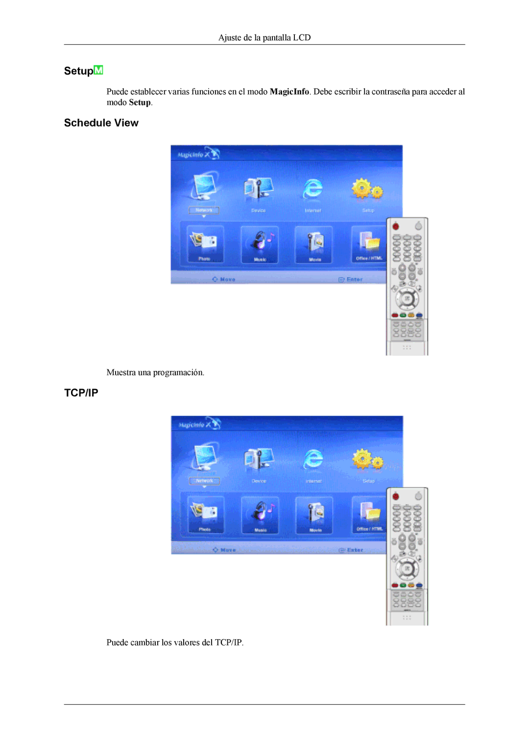 Samsung LH40MSTLBN/EN, LH46MWTLBN/EN, LH46MSTLBM/EN, LH40MSTLBM/EN, LH46MSTLBB/EN, LH40MSTLBB/EN manual Setup, Schedule View 