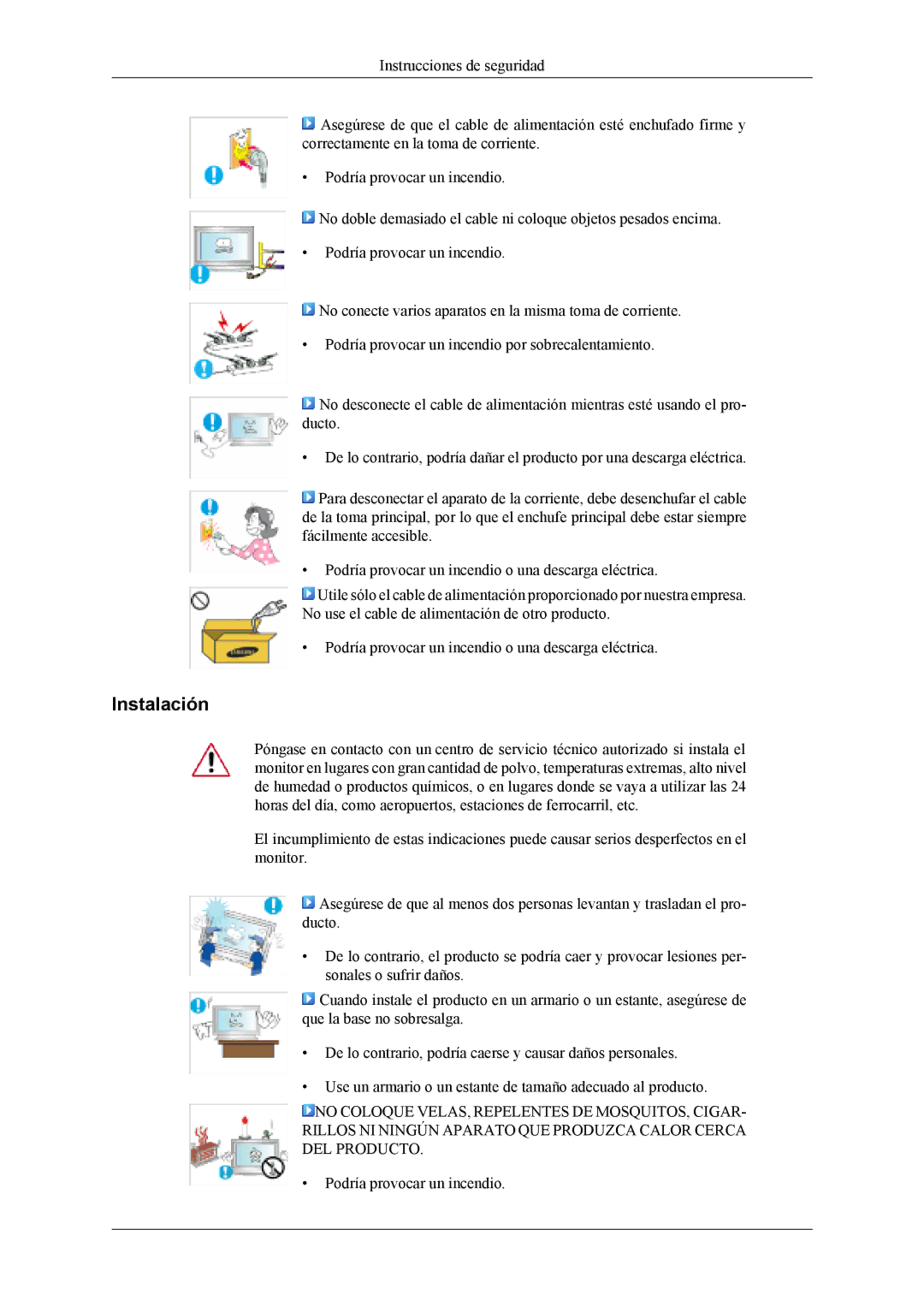 Samsung LH46MSTLBB/EN, LH46MWTLBN/EN, LH46MSTLBM/EN, LH40MSTLBM/EN, LH40MSTLBB/EN, LH40MSPLBM/EN, LH40MSTLBN/EN Instalación 