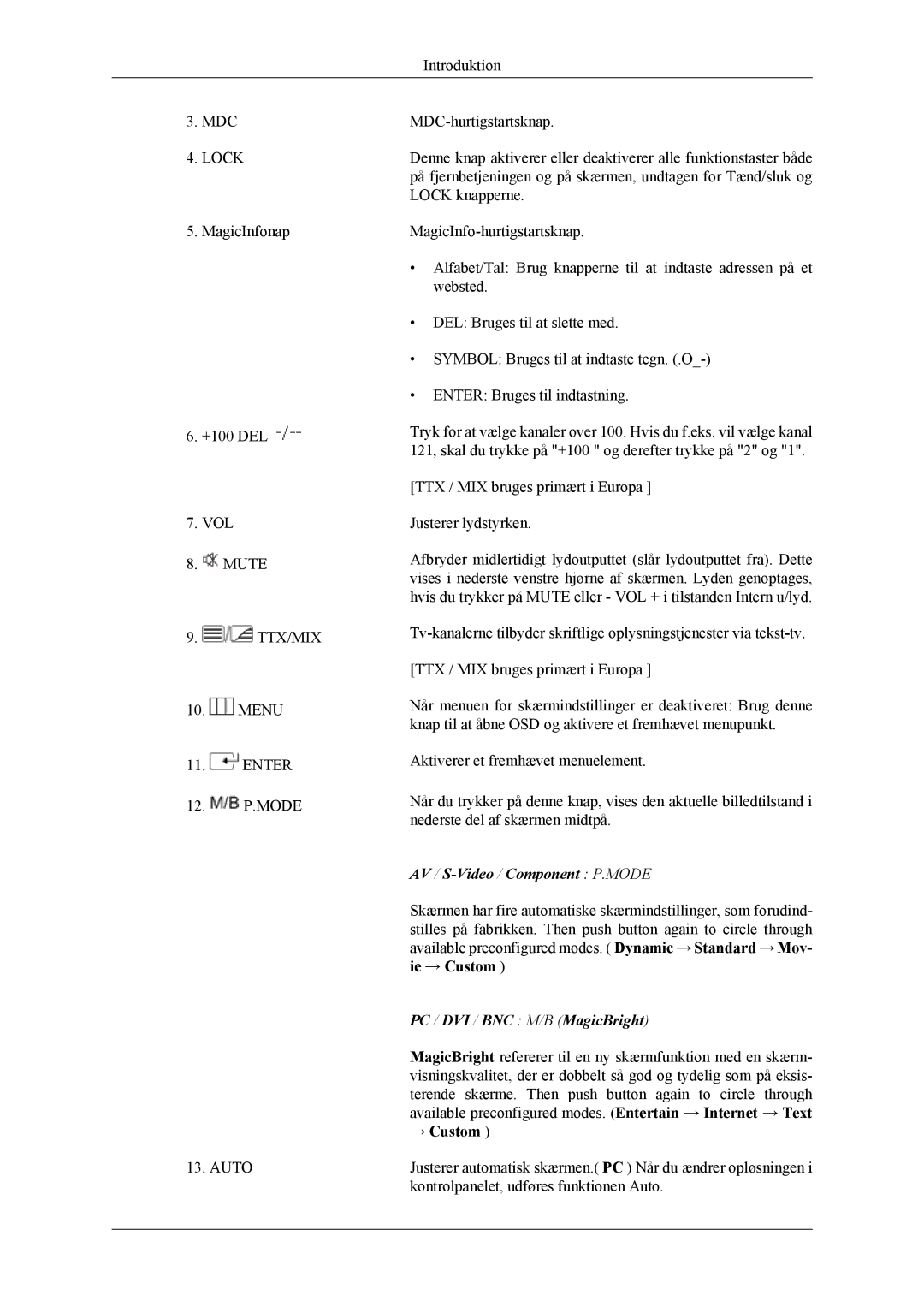 Samsung LH46MSTLBM/EN, LH46MWTLBN/EN, LH40MSTLBM/EN, LH46MSTLBB/EN, LH40MSTLBB/EN manual AV / S-Video /Component P.MODE 