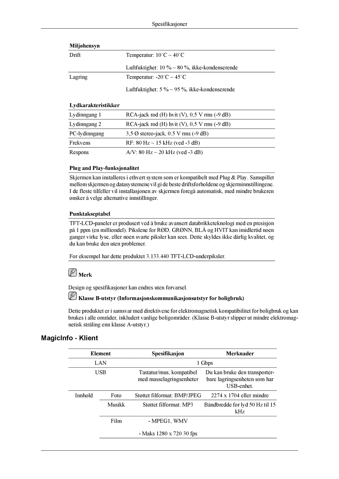 Samsung LH46MSTLBB/EN, LH46MWTLBN/EN, LH46MSTLBM/EN, LH40MSTLBM/EN, LH40MSTLBB/EN, LH40MSPLBM/EN manual MagicInfo Klient 