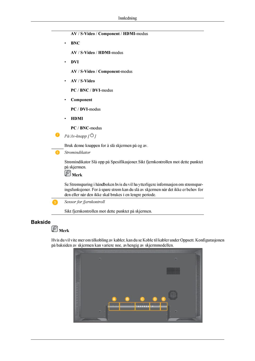 Samsung LH46MSTLBB/EN manual AV / S-Video /Component / HDMI-modus, AV / S-Video /Component-modus PC / BNC / DVI-modus 