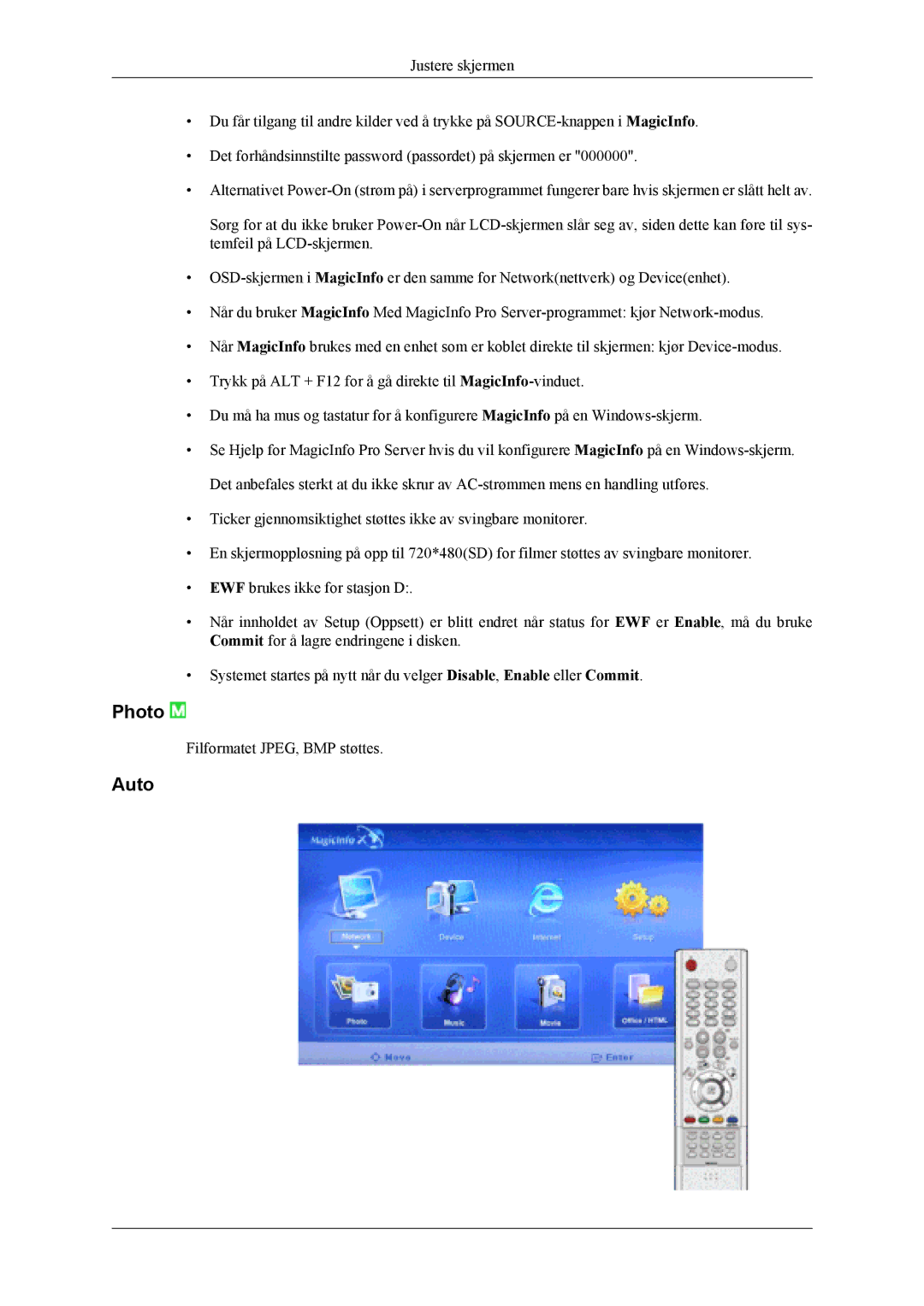 Samsung LH40MSTLBB/EN, LH46MWTLBN/EN, LH46MSTLBM/EN, LH40MSTLBM/EN, LH46MSTLBB/EN, LH40MSPLBM/EN manual Photo, Auto 