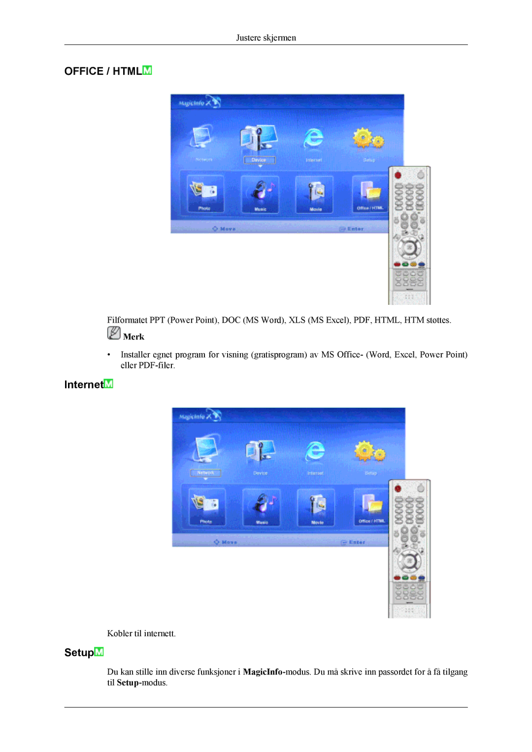 Samsung LH46MSTLBB/EN, LH46MWTLBN/EN, LH46MSTLBM/EN, LH40MSTLBM/EN, LH40MSTLBB/EN, LH40MSPLBM/EN manual Office / Html, Internet 