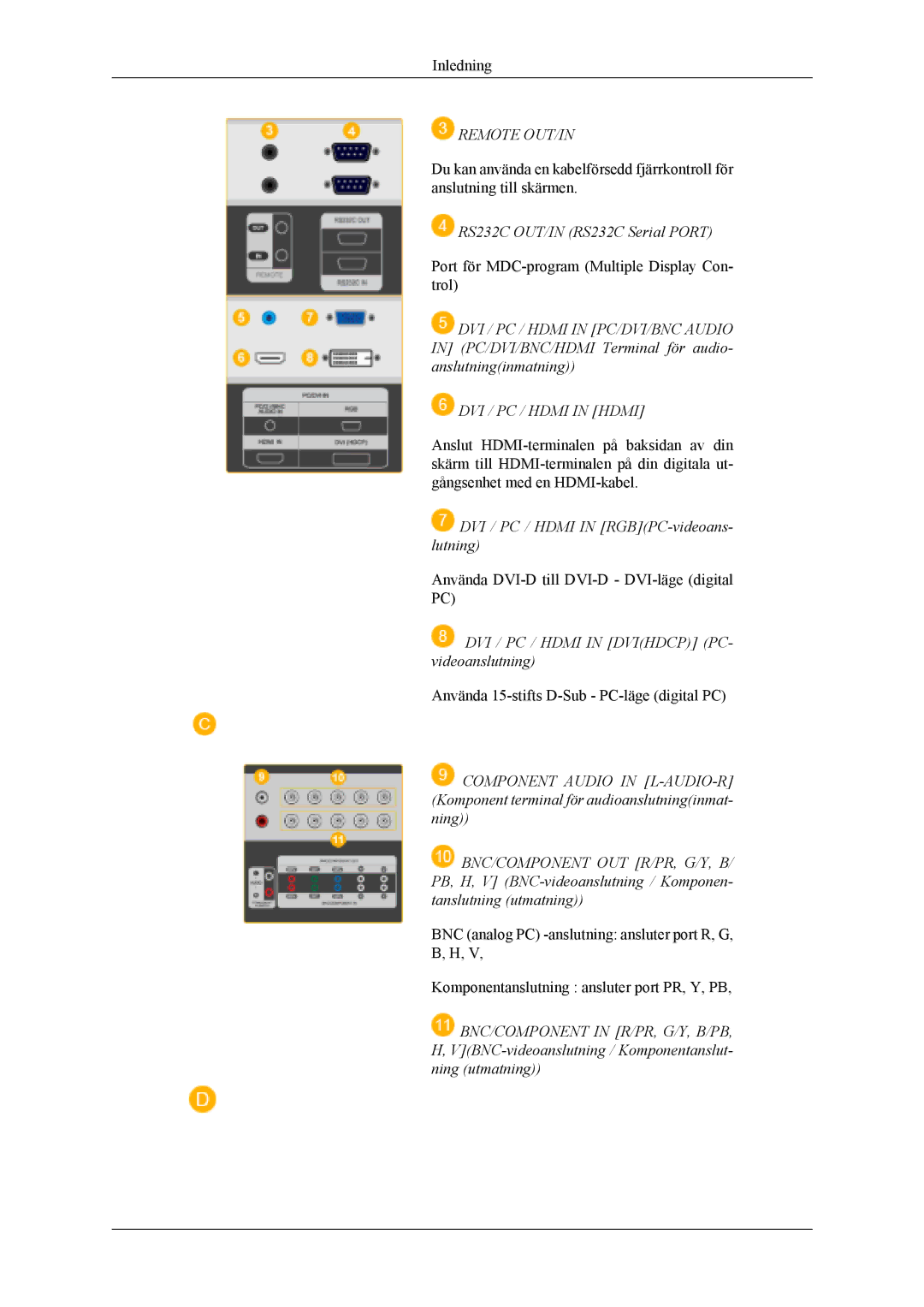 Samsung LH40MSTLBB/EN, LH46MWTLBN/EN, LH46MSTLBM/EN, LH40MSTLBM/EN, LH46MSTLBB/EN, LH40MSPLBM/EN manual Remote OUT/IN 