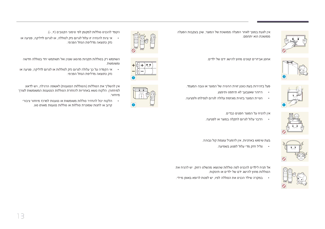 Samsung LH46OHDPKBC/UE, LH46OHDPKBC/EN, LH55OHDPKBC/CH manual םידבכ םיצפח רצומה לע חינהל ןיא 