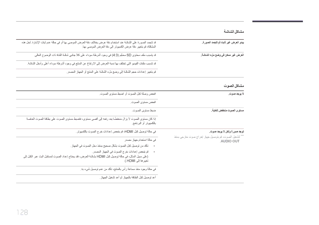 Samsung LH46OHDPKBC/UE manual 128, توصلا لكاشم 