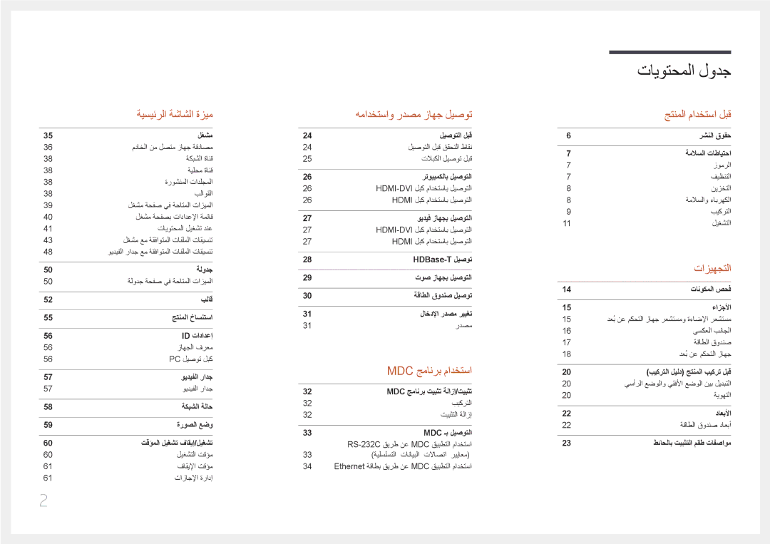 Samsung LH46OHDPKBC/UE manual تايوتحملا لودج 