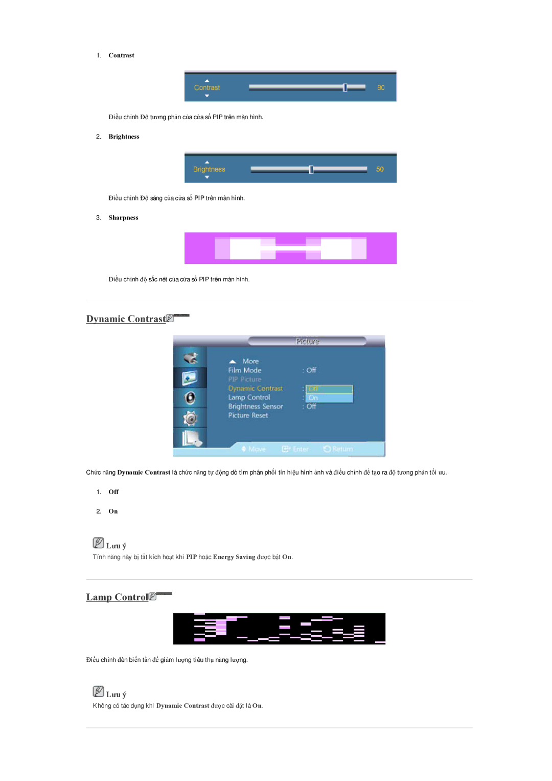 Samsung LH46OLBPPGC/EN manual Dynamic Contrast 