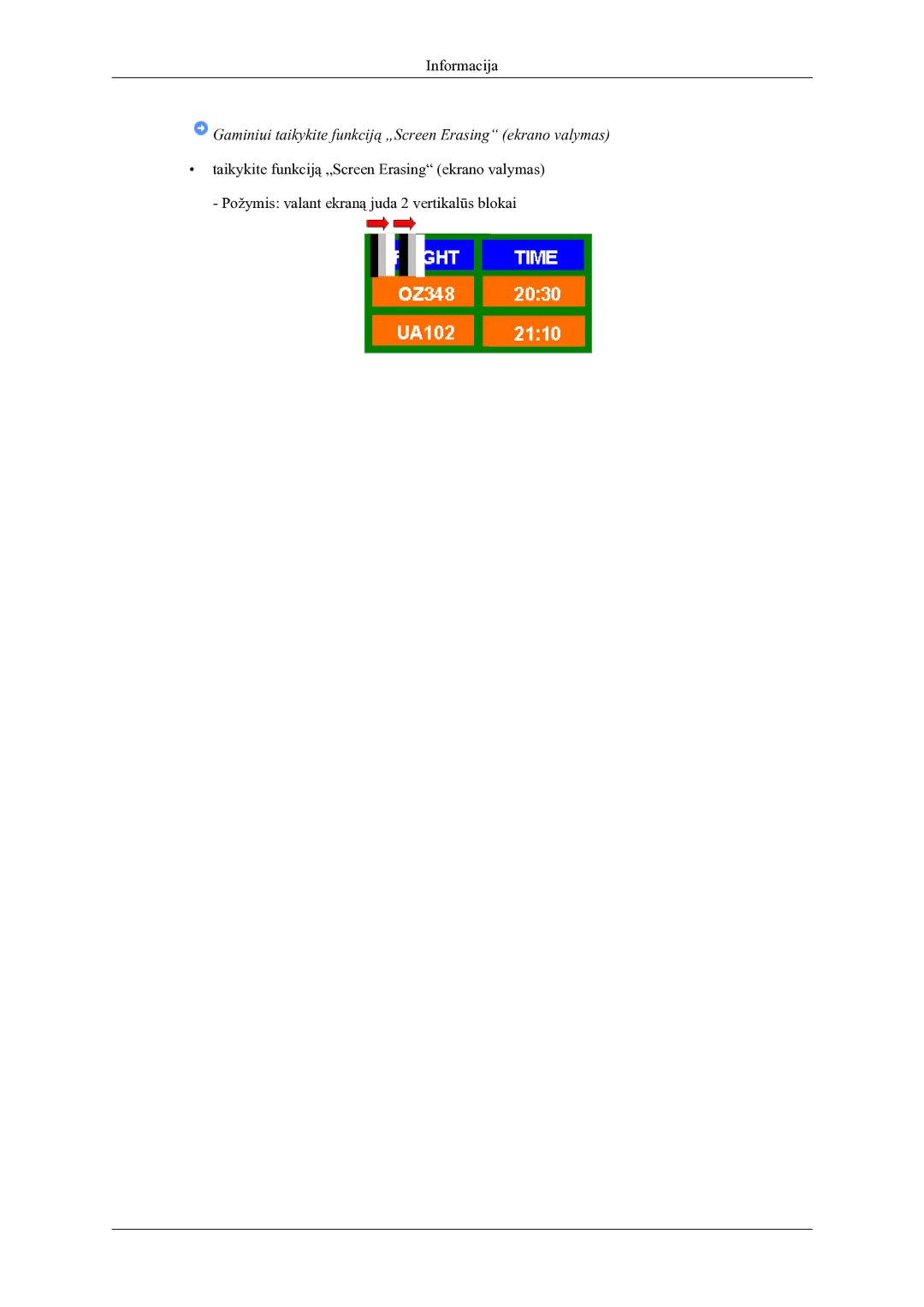 Samsung LH46OLBPPGC/EN manual Gaminiui taikykite funkciją „Screen Erasing ekrano valymas 