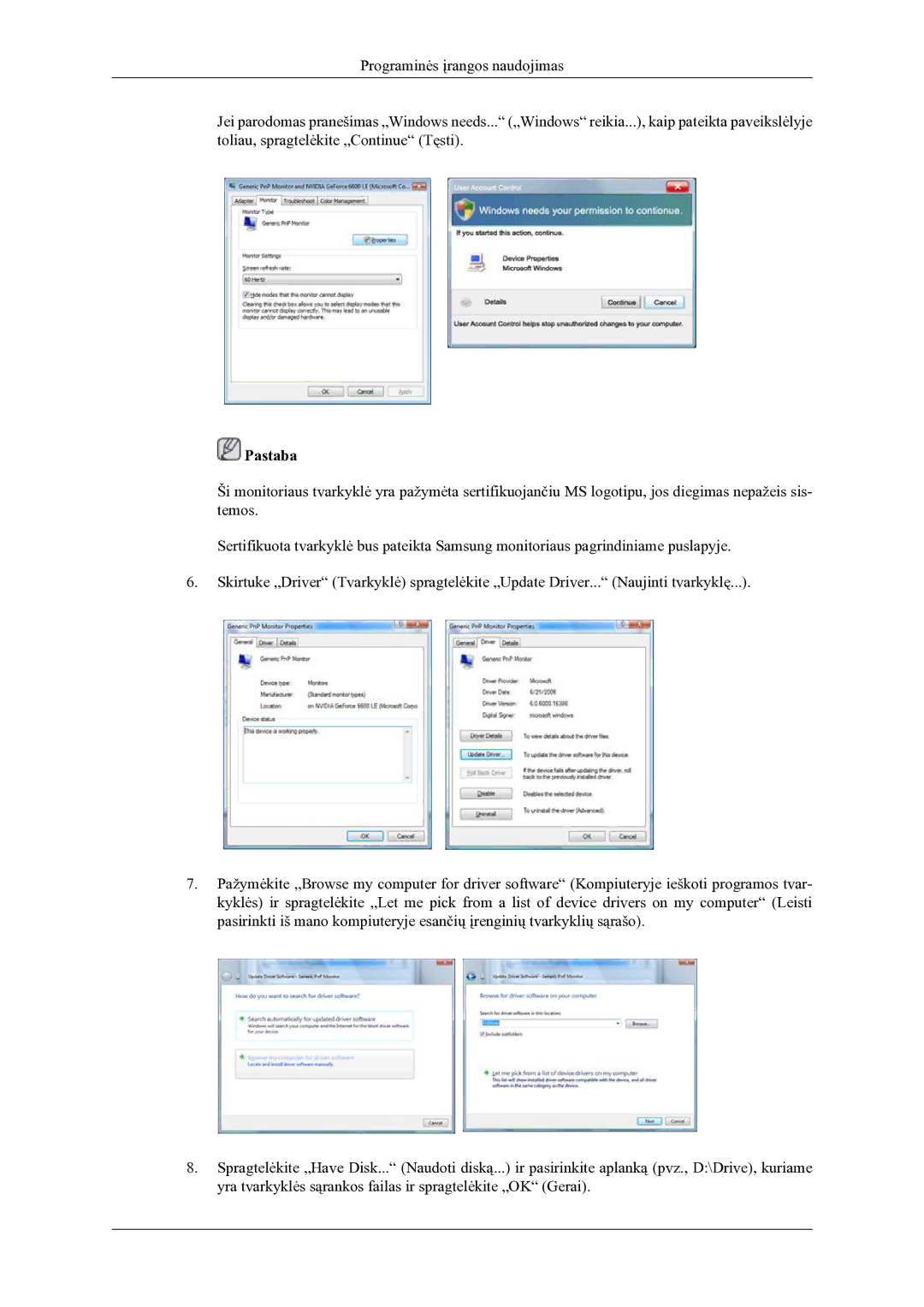 Samsung LH46OLBPPGC/EN manual Pastaba 