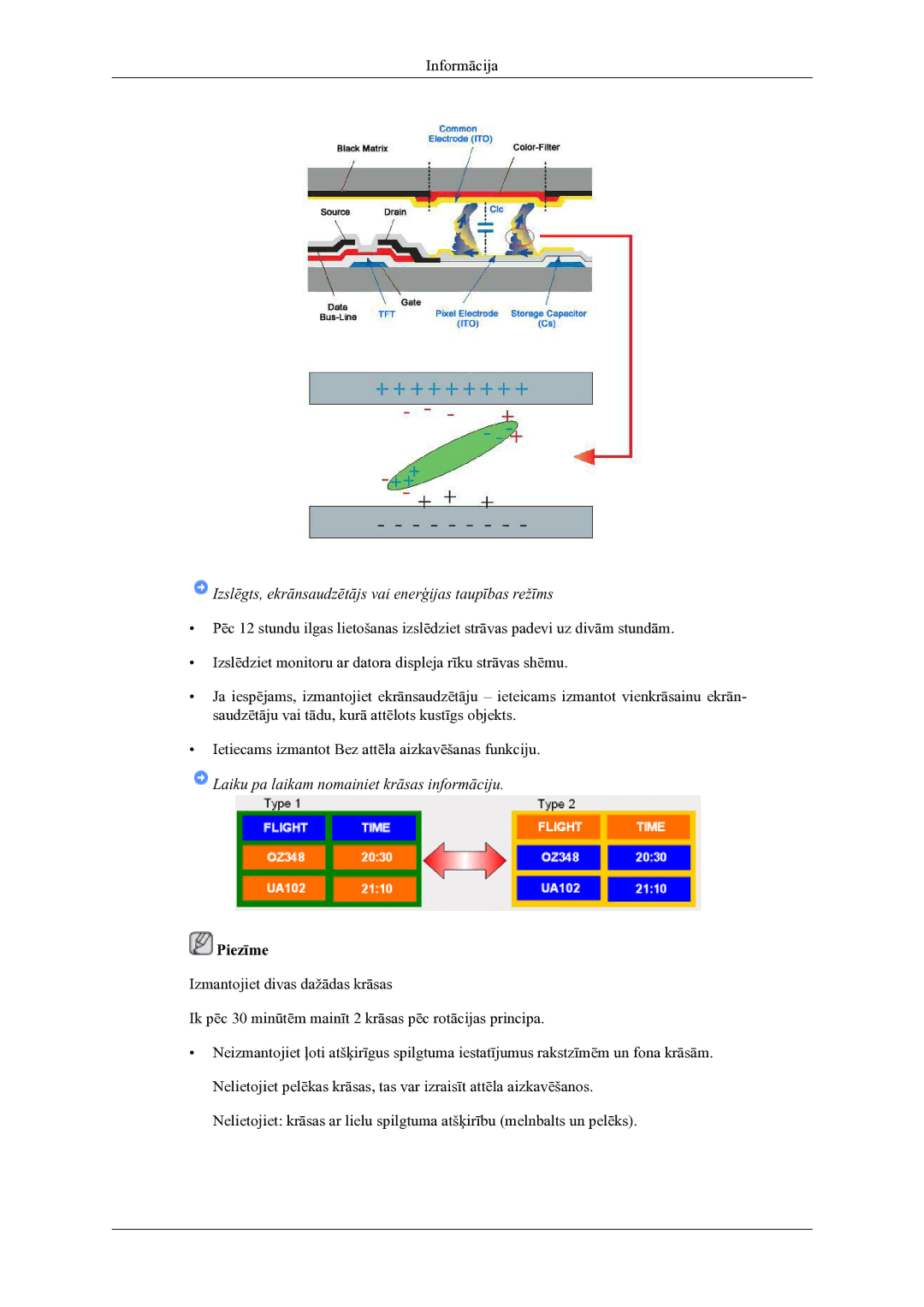 Samsung LH46OLBPPGC/EN manual Laiku pa laikam nomainiet krāsas informāciju 