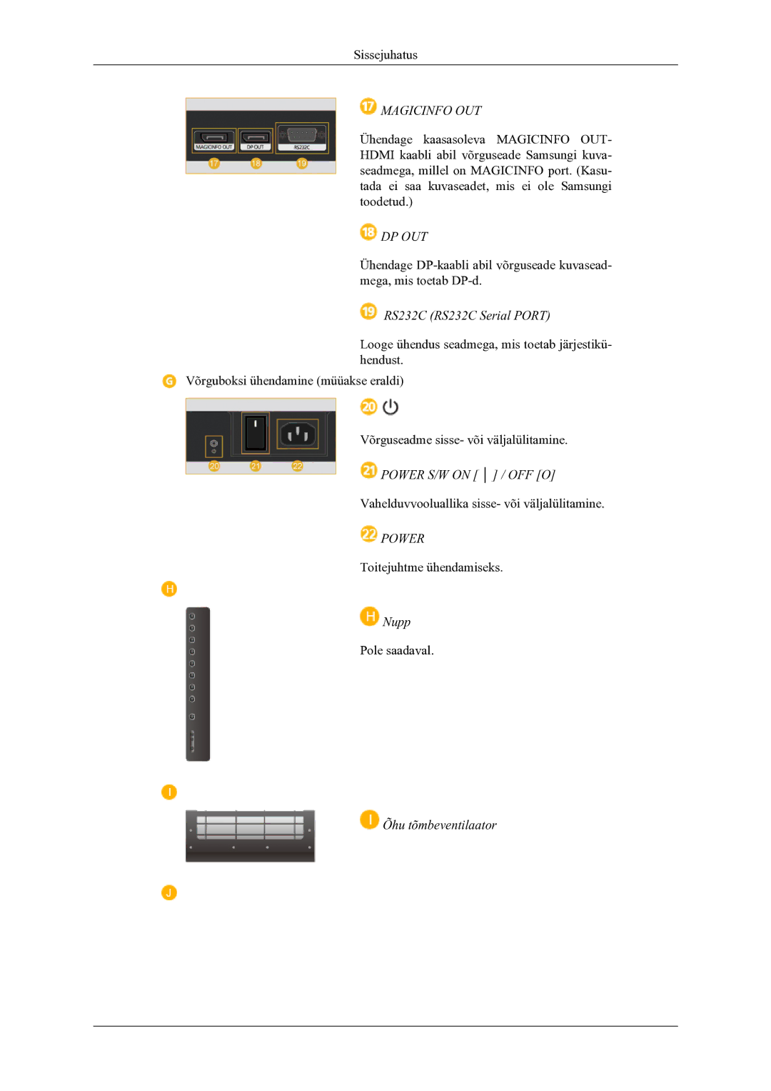 Samsung LH46OLBPPGC/EN manual Magicinfo OUT 