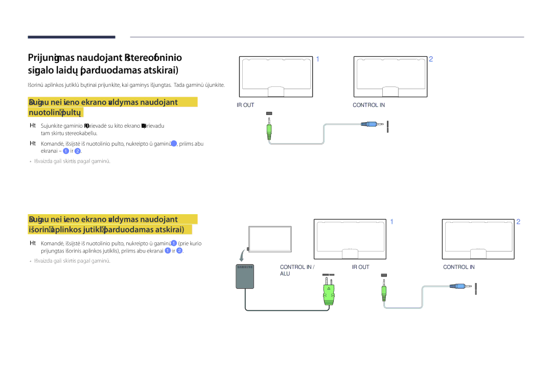 Samsung LH55OMDPWBC/EN, LH46OMDPWBC/EN, LH75OMDPWBC/EN, LH75OMDPKBC/EN, LH46OMDPKBC/EN, LH55OMDPKBC/EN manual Nuotolinį pultą 