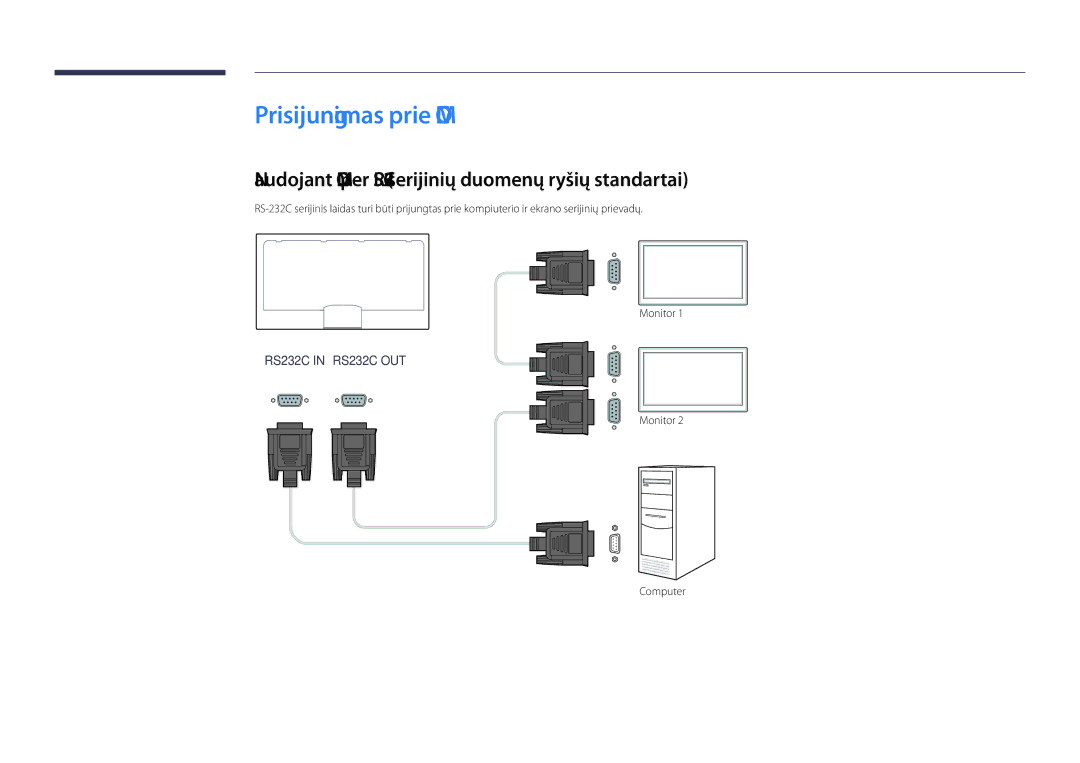 Samsung LH55OMDPWBC/EN, LH46OMDPWBC/EN, LH75OMDPWBC/EN, LH75OMDPKBC/EN manual Prisijungimas prie MDC, Monitor Computer 