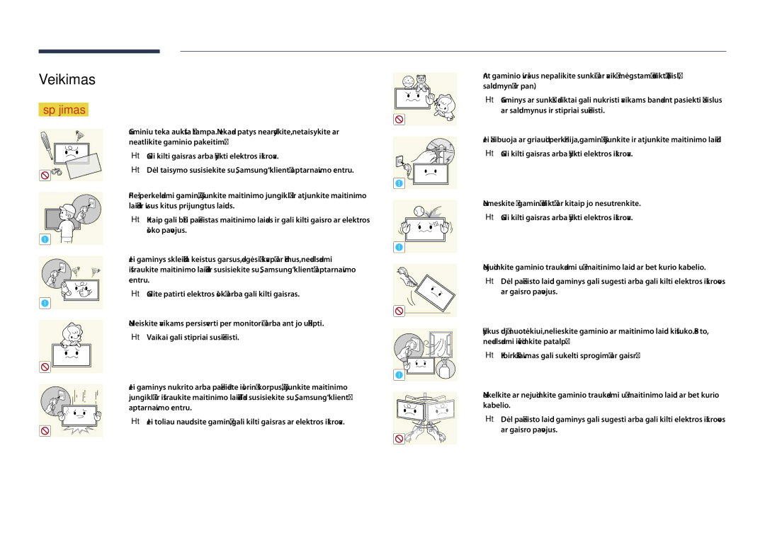 Samsung LH55OMDPWBC/EN, LH46OMDPWBC/EN, LH75OMDPWBC/EN, LH75OMDPKBC/EN, LH46OMDPKBC/EN, LH55OMDPKBC/EN manual Veikimas 