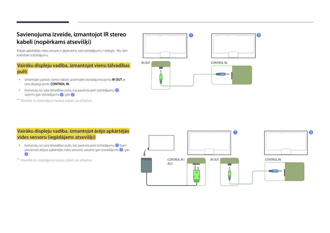 Samsung LH55OMDPWBC/EN manual Vairāku displeju vadība, izmantojot vienu tālvadības, Pulti, Ieslēdziet izstrādājumu 