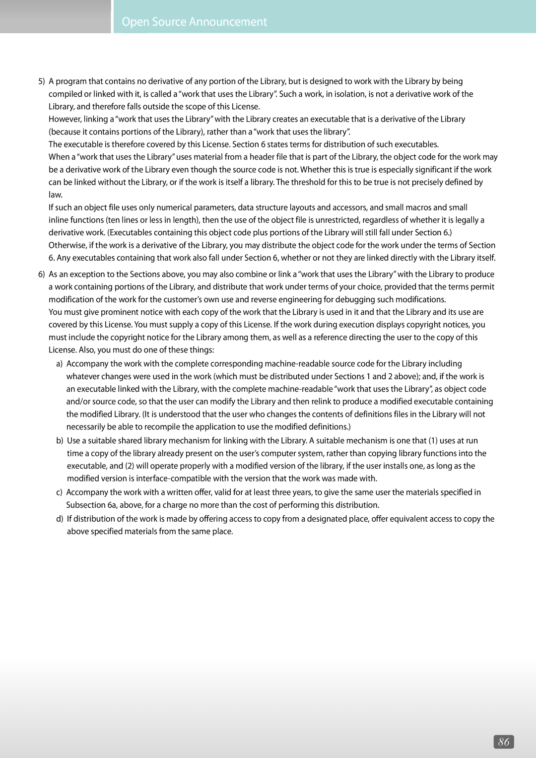 Samsung LH48DMEPLGC/NG, LH46OMFPWBC/EN, LH55OMFPWBC/EN, LH75QBHRTBC/EN, LH65QBHRTBC/EN manual Open Source Announcement 