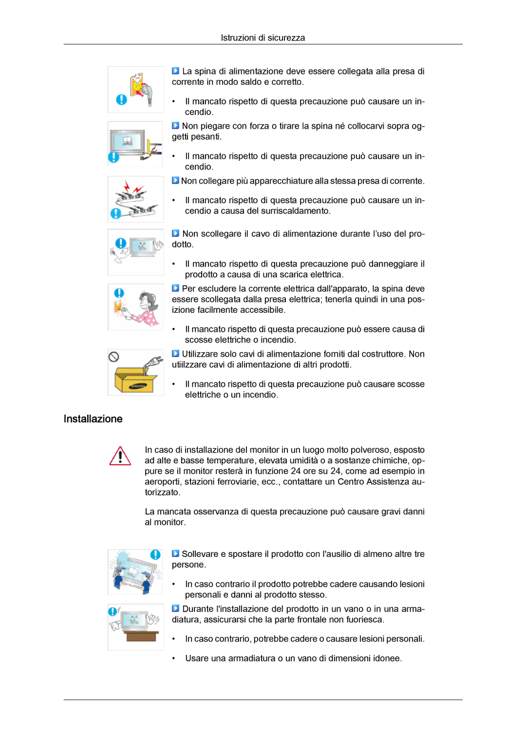 Samsung LH46OUTQGF/EN manual Installazione 