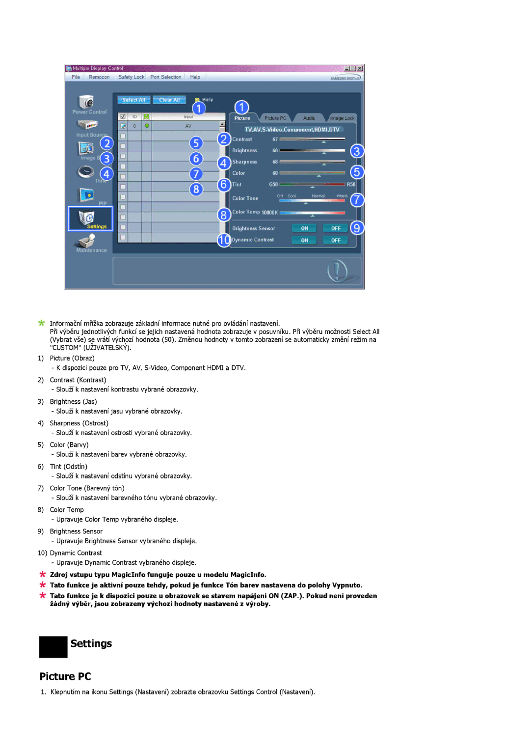 Samsung LH46OUTQGF/EN manual Settings Picture PC 