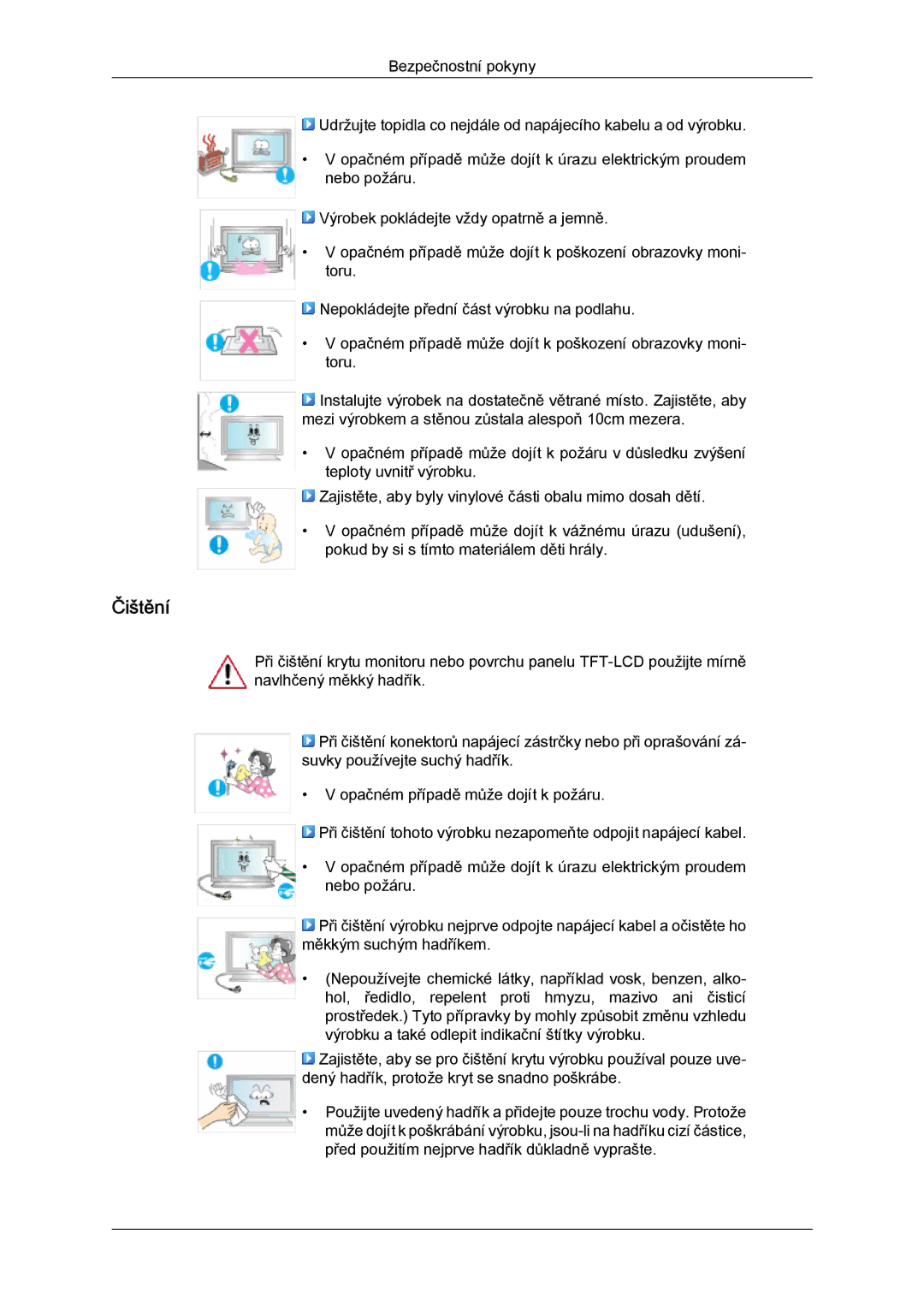 Samsung LH46OUTQGF/EN manual Čištění 