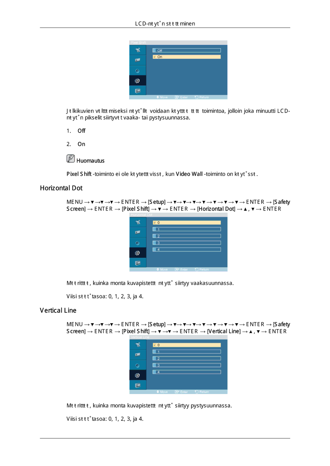 Samsung LH46OUTQGF/EN manual Horizontal Dot, Vertical Line 