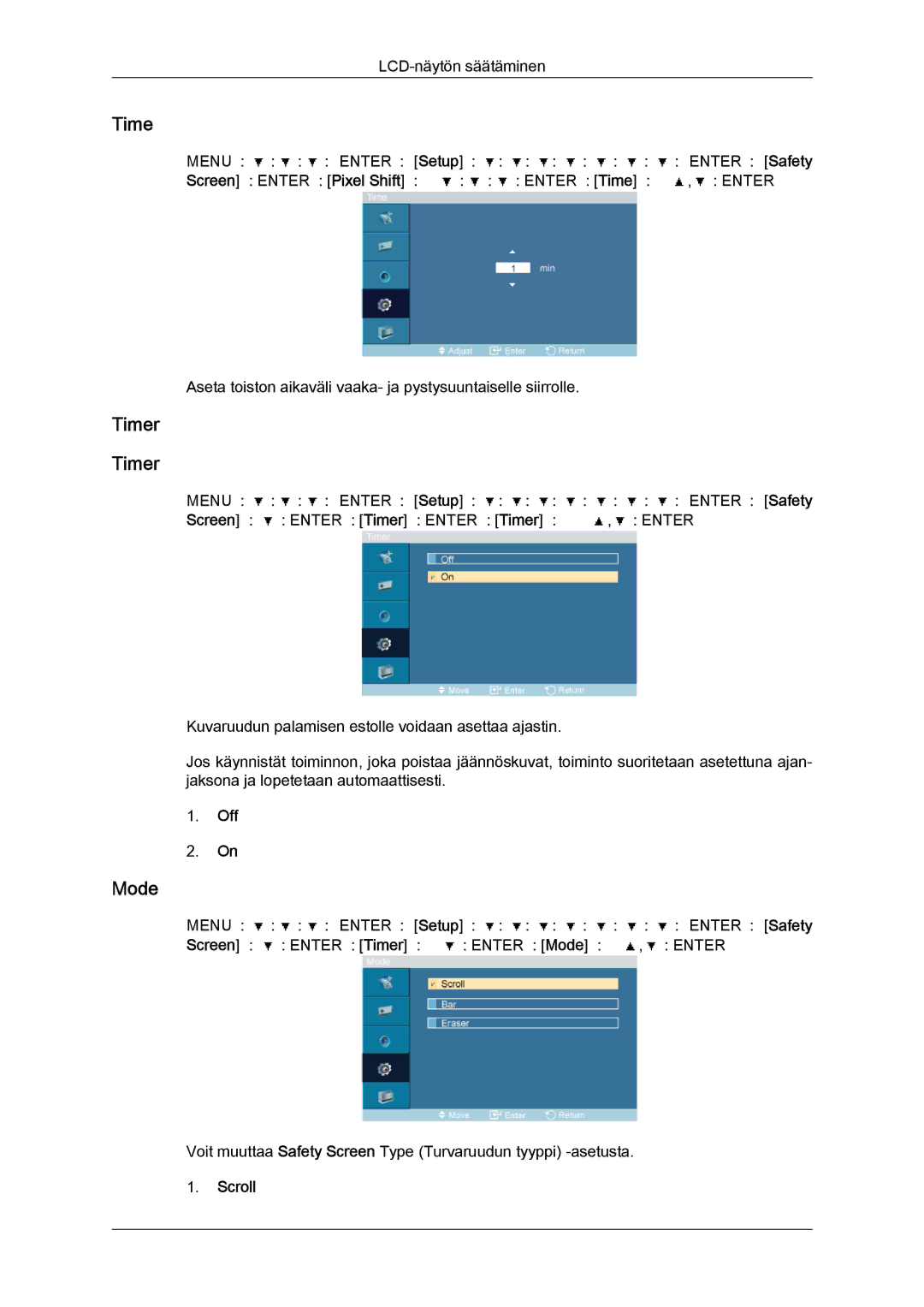 Samsung LH46OUTQGF/EN manual Timer, Scroll 