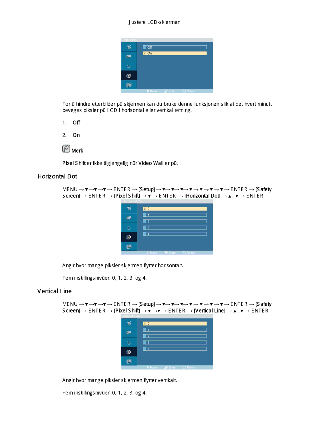 Samsung LH46OUTQGF/EN manual Horizontal Dot, Vertical Line 